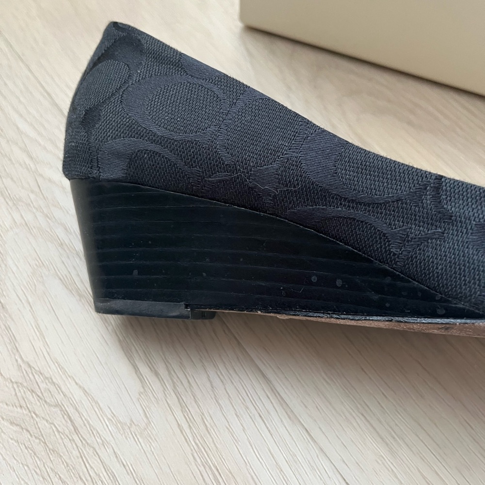 Coach Black Patent Leather Wedges - Picture 3 of 6